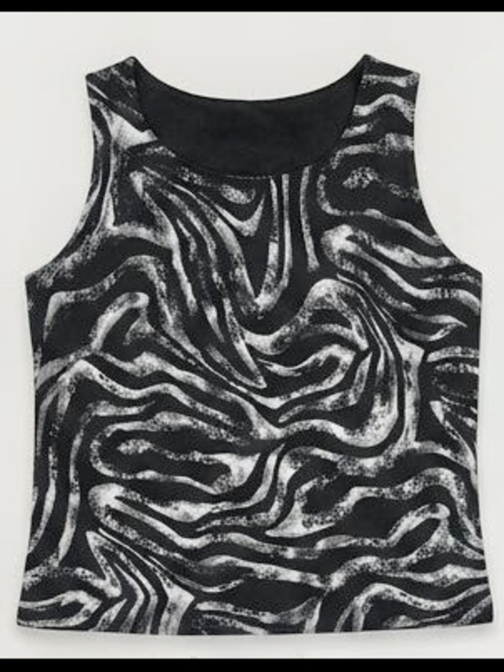 Le Bos 18W NWT Black White Abstract Swirl Print Sleeveless Tank Top Plus Size